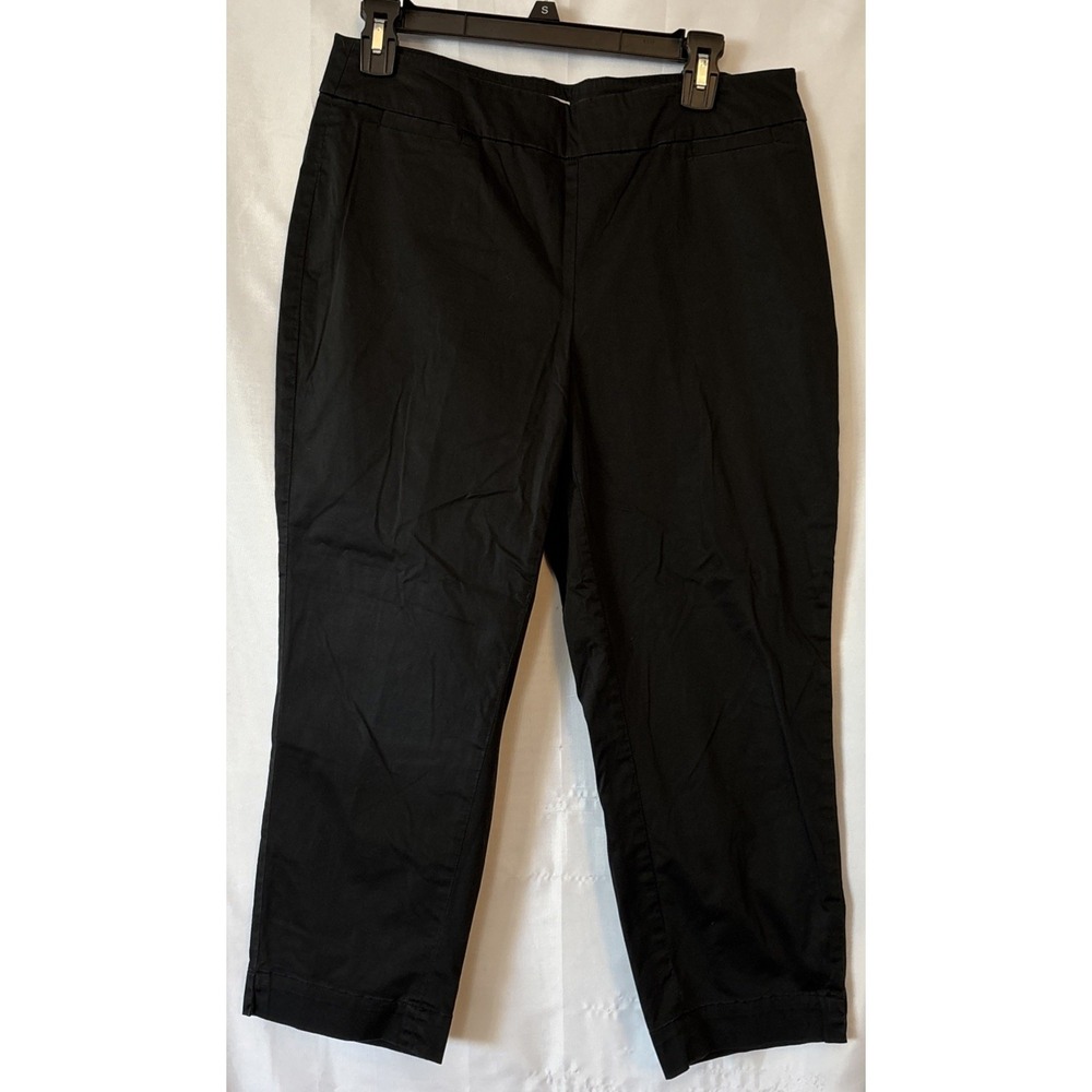 COLDWATER CREEK WOMENS BLACK CROP PANTS SZ 10 INSEAM‎ 22.5"